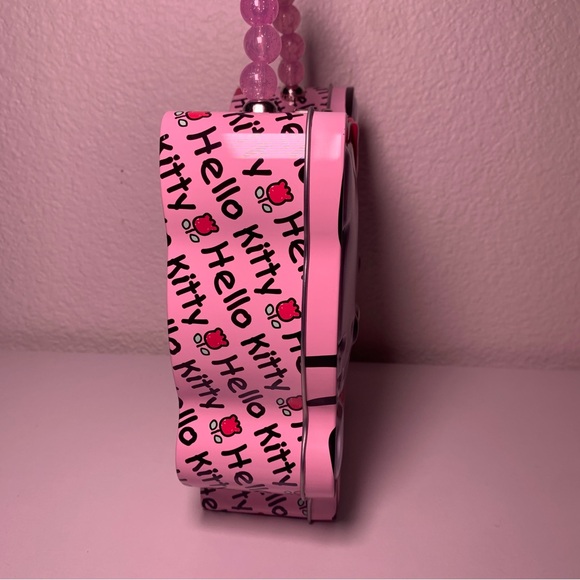 NEW Hello Kitty Tin Lunchbox Metal Box Pink Pearl handle Collectible Box - Picture 5 of 12